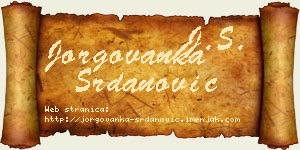 Jorgovanka Srdanović vizit kartica